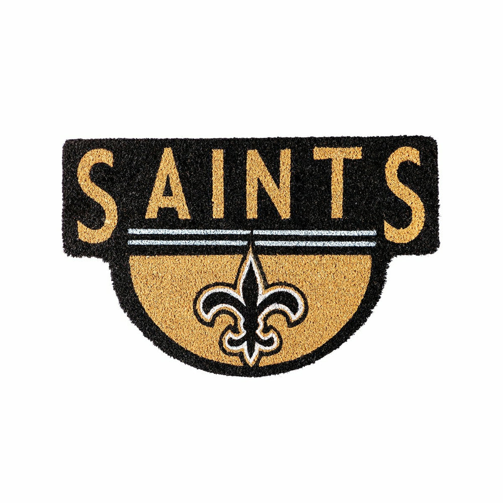 NFL Shaped Coir Door Mat, Saints, NFL