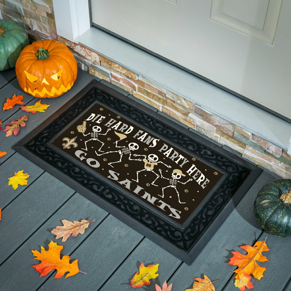 New Orleans Saints Flocked Coir Halloween Sassafras Switch Mat, 22"x10, NFL