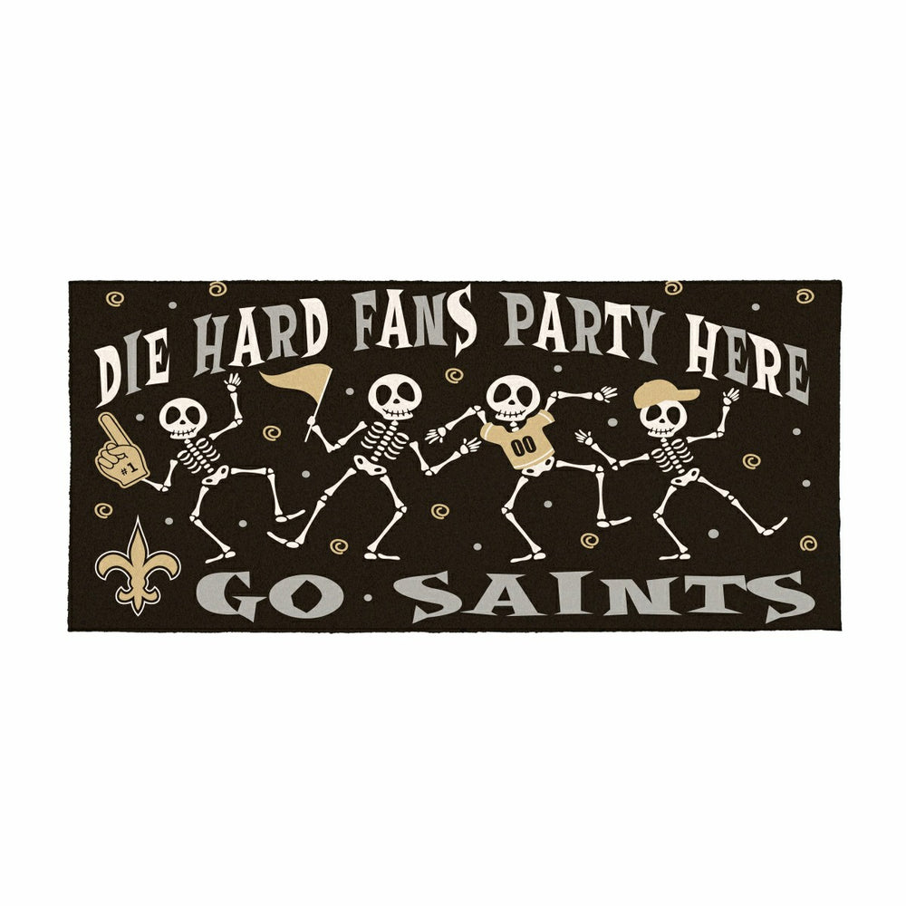 New Orleans Saints Flocked Coir Halloween Sassafras Switch Mat, 22"x10, NFL