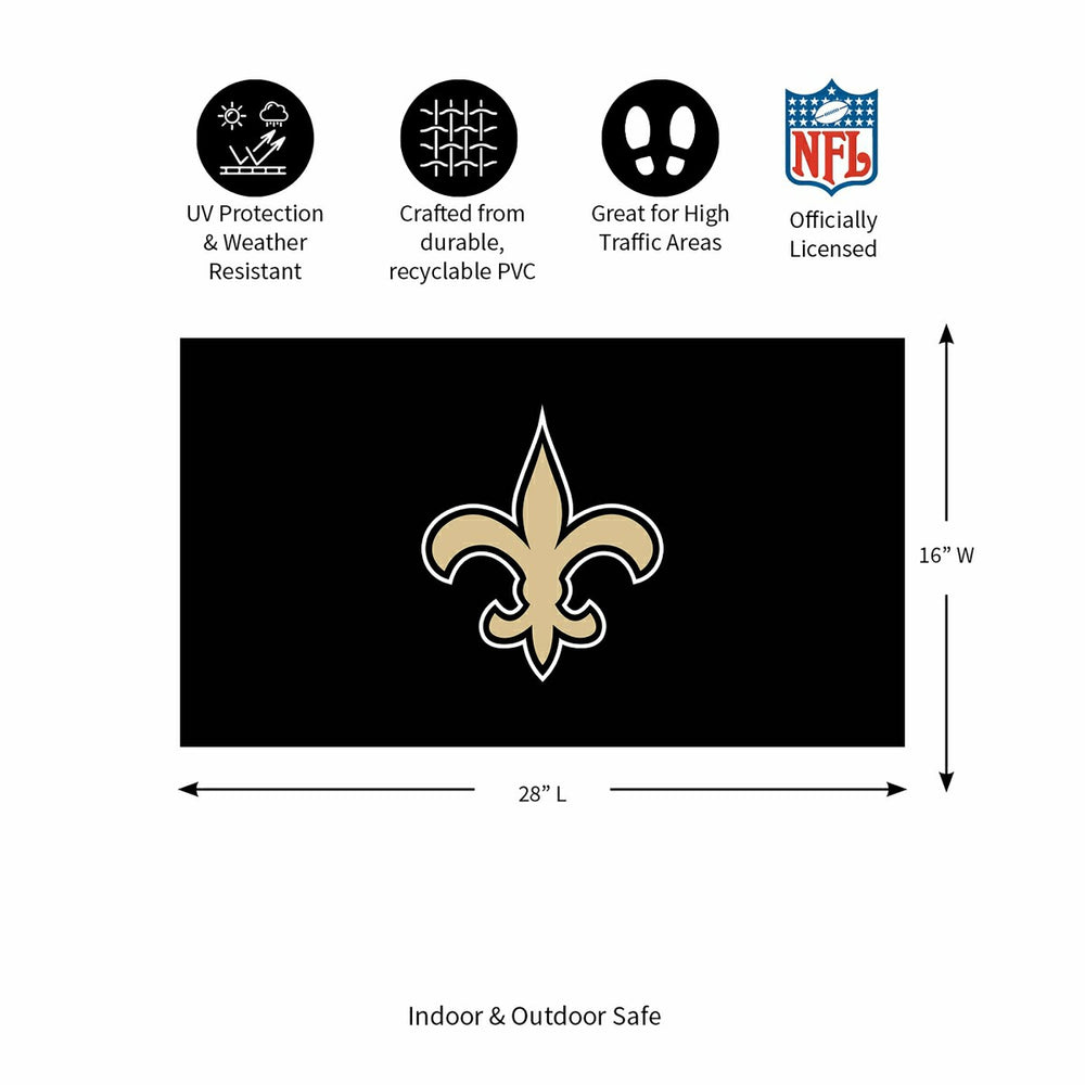 Full Color PVC Mat, 16" x 28", New Orleans Saints, NFL