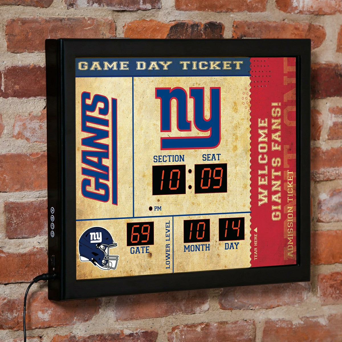 Scoreboard Wall Clock, New York Giants, NFL, Home