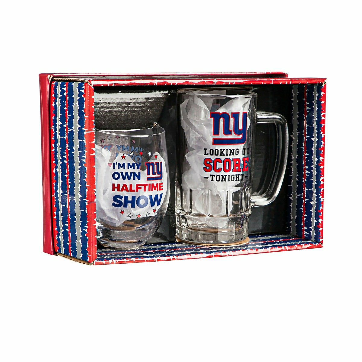 New York Giants, Stemless 17OZ Wine & Beer 16 OZ Gift Set, NFL, Home