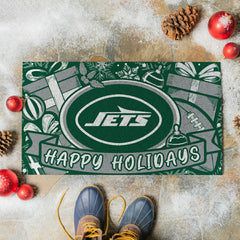 New York Jets Holiday PVC Mat, 28"x16", NFL