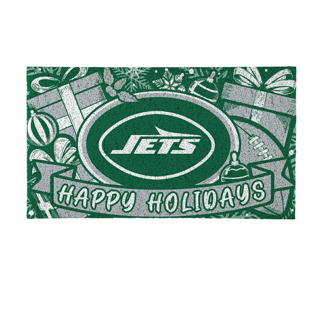 New York Jets Holiday PVC Mat, 28"x16", NFL