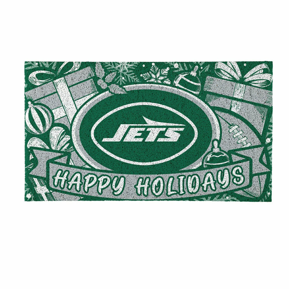 New York Jets Holiday PVC Mat, 28"x16", NFL
