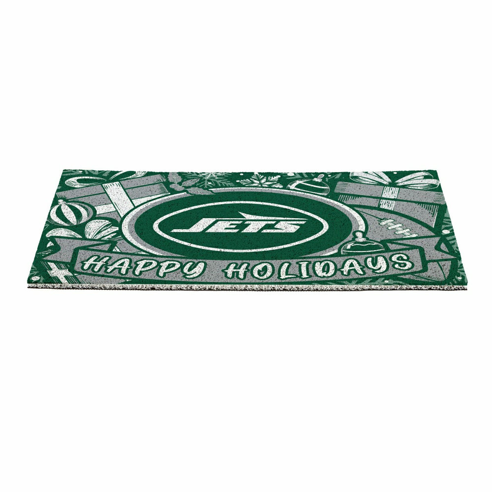 New York Jets Holiday PVC Mat, 28"x16", NFL