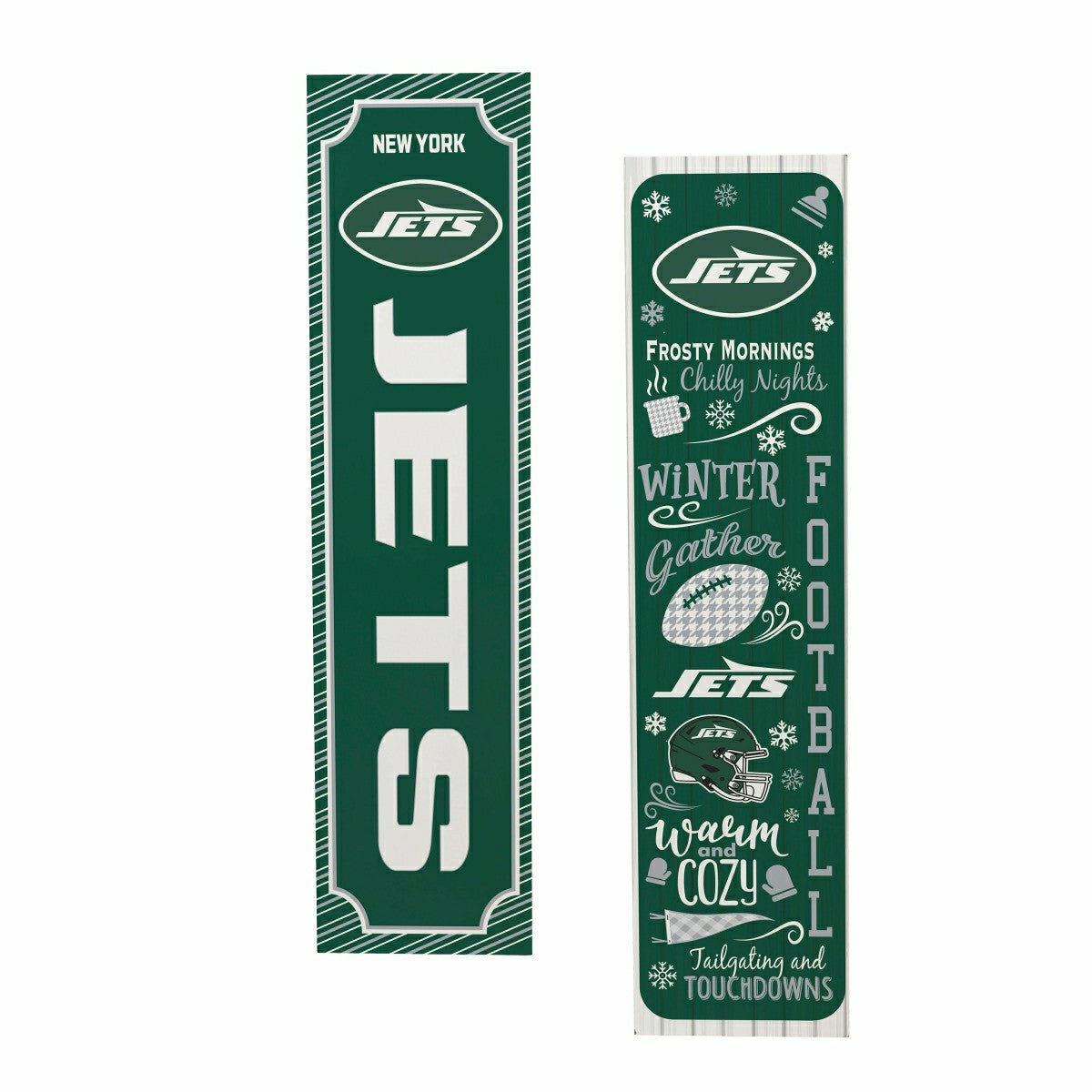 New York Jets Winter Seasonal Double Sided Large Leaner, 46", NFL, Home