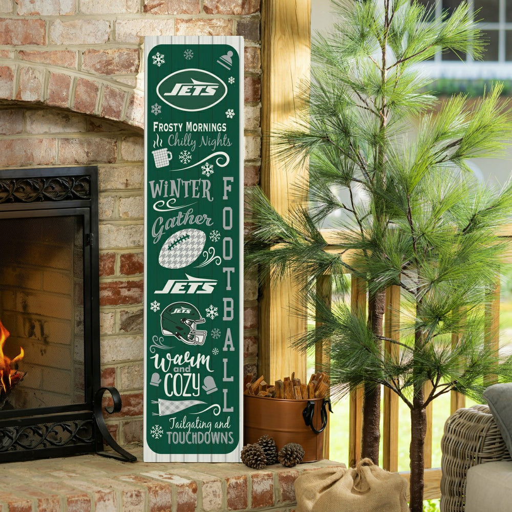 New York Jets Winter Seasonal Double Sided Large Leaner, 46", NFL, Home