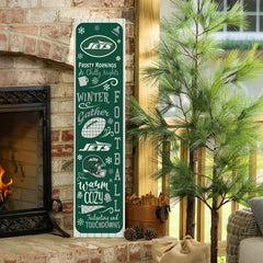 New York Jets Winter Seasonal Double Sided Large Leaner, 46", NFL, Home