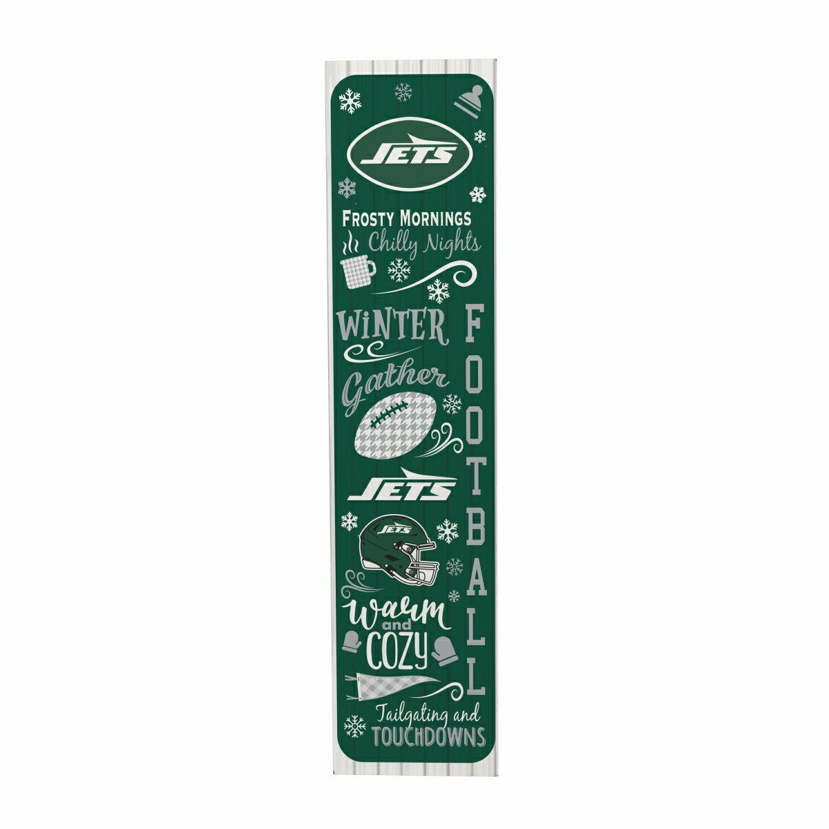 New York Jets Winter Seasonal Double Sided Large Leaner, 46", NFL, Home