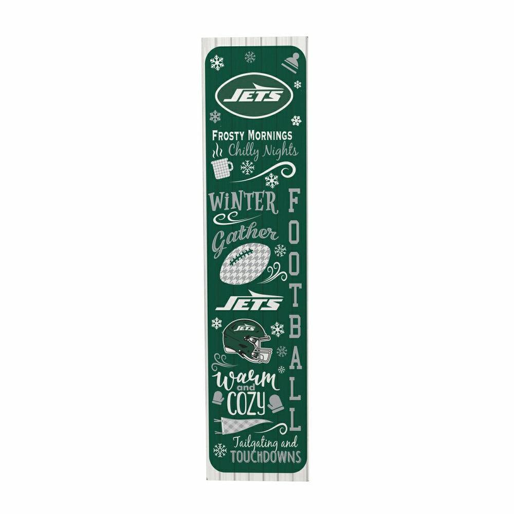 New York Jets Winter Seasonal Double Sided Large Leaner, 46", NFL, Home