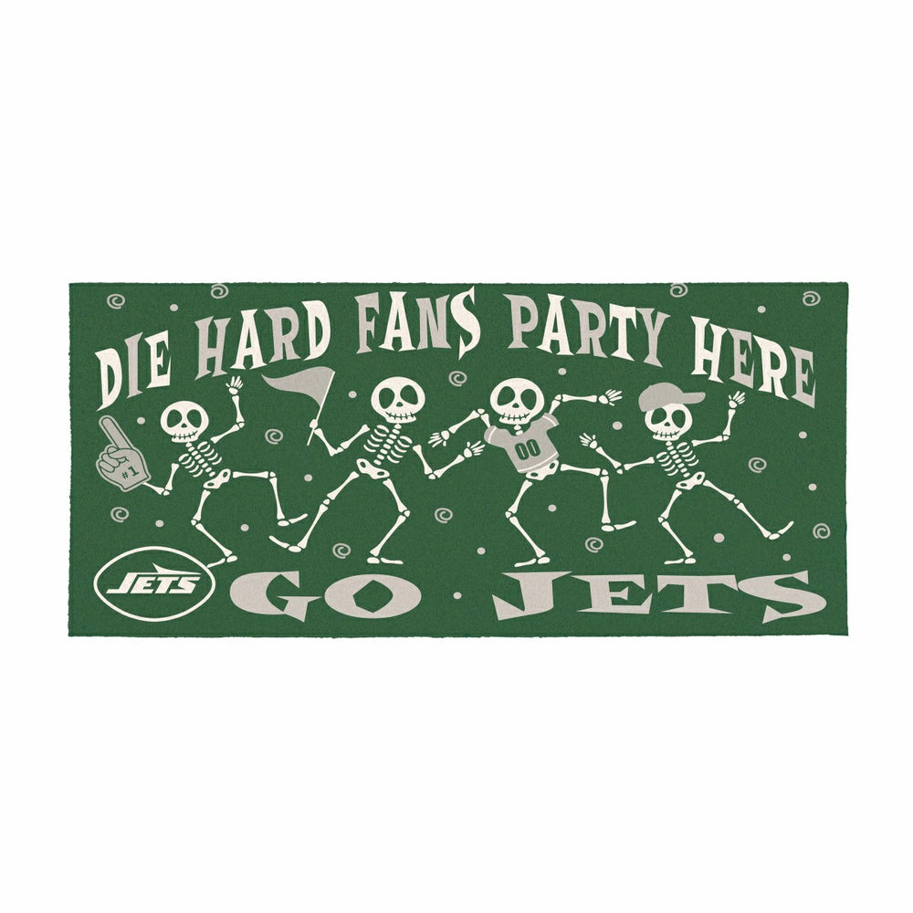 New York Jets Flocked Coir Halloween Sassafras Switch Mat, 22"x10", NFL