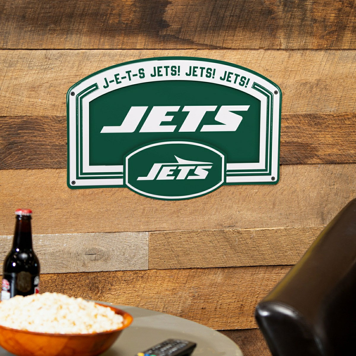 New York Jets USA Embossed Steel Wall Sign, 11" x 17", NFL, Home
