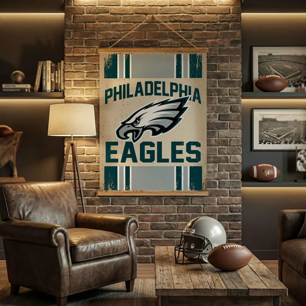 Philadelphia Eagles, Canvas Wall Tapestry, Large, 54x36, NFL, Home
