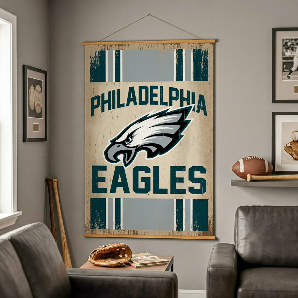 Philadelphia Eagles, Canvas Wall Tapestry, Large, 54x36, NFL, Home