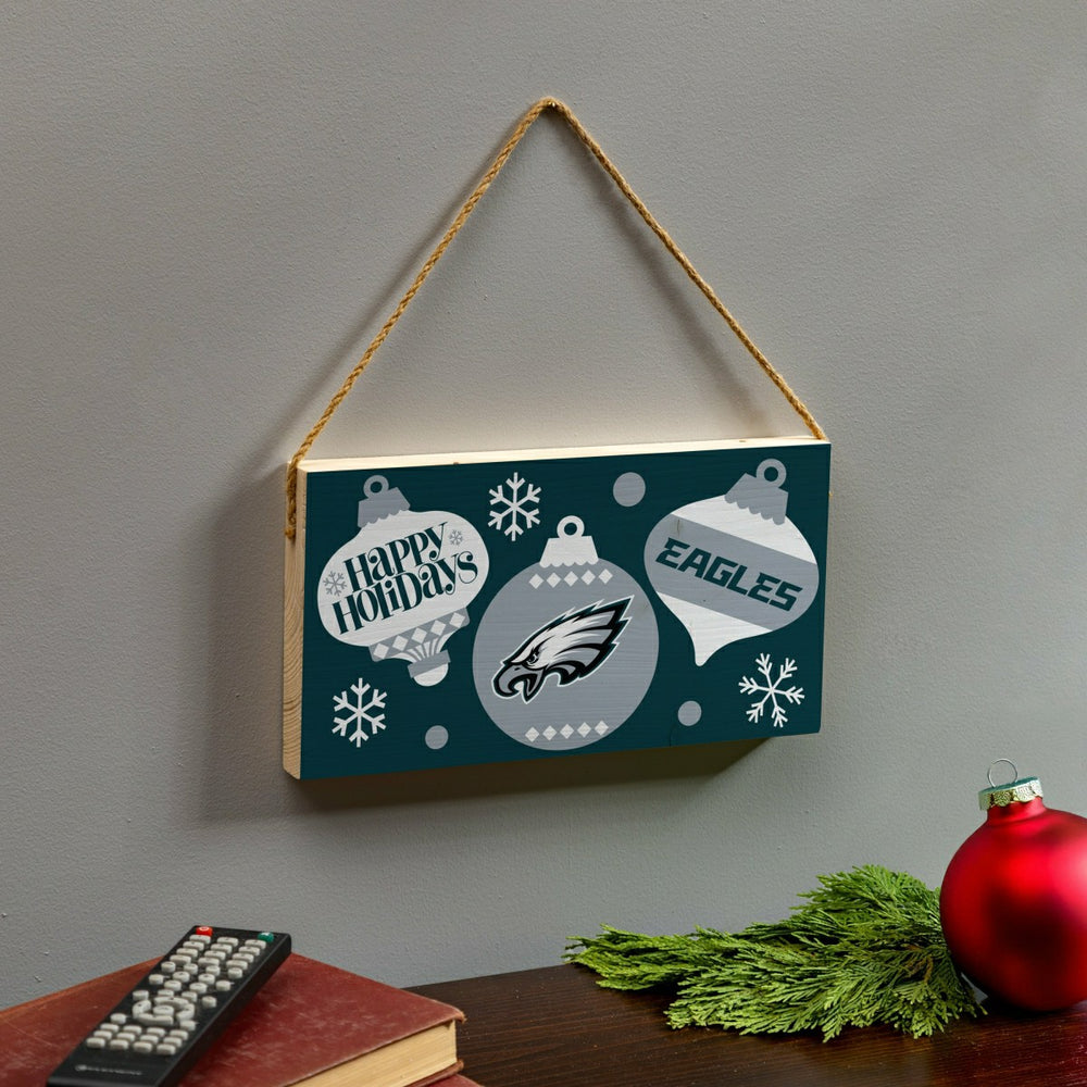 Philadelphia Eagles Holiday Wood Wall Sign, 6x11, NFL, Home