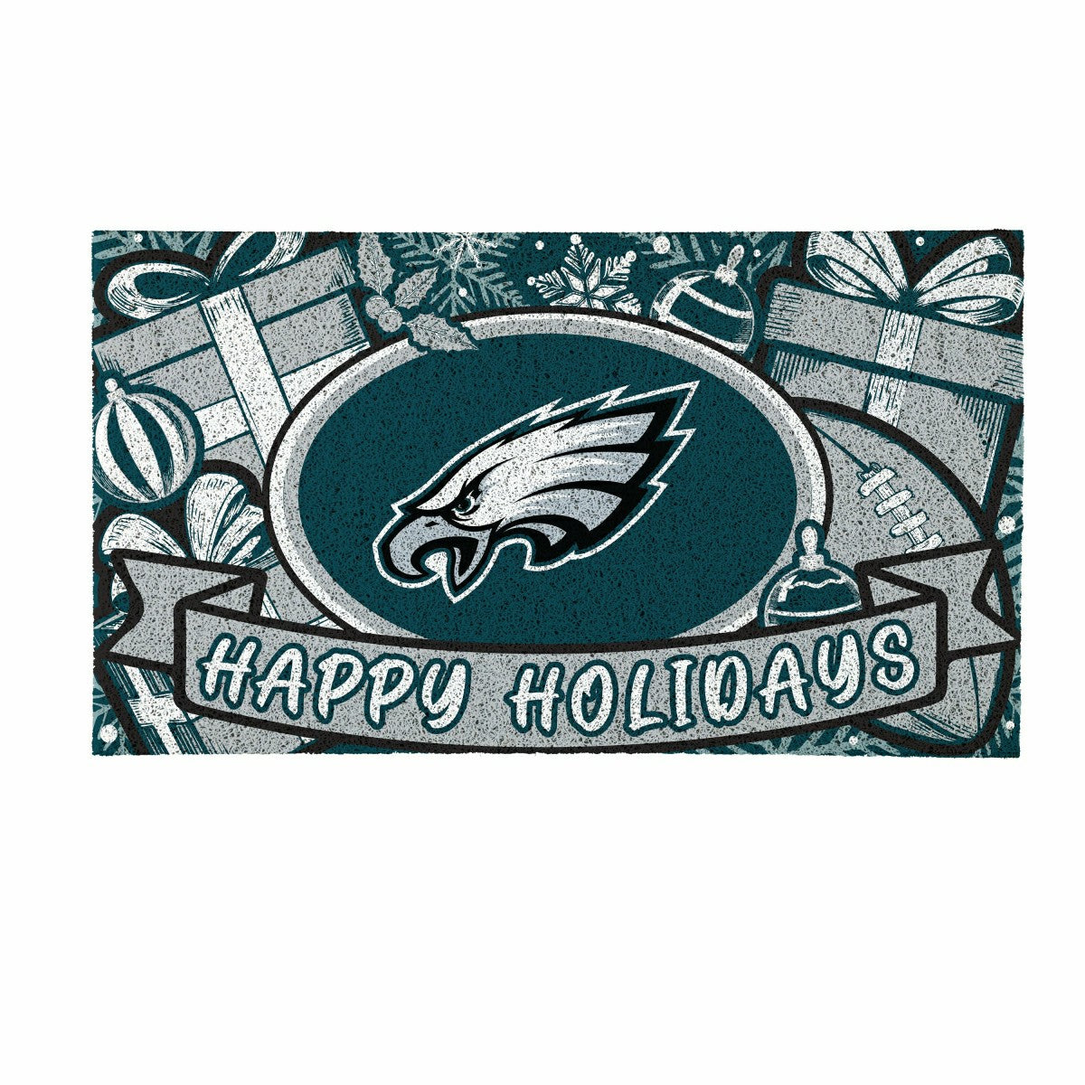 Philadelphia Eagles Holiday PVC Mat, 28"x16", NFL