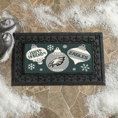 Philadelphia Eagles Holiday Flocked Coir Sassafras Switch Mat, 22"x10", NFL