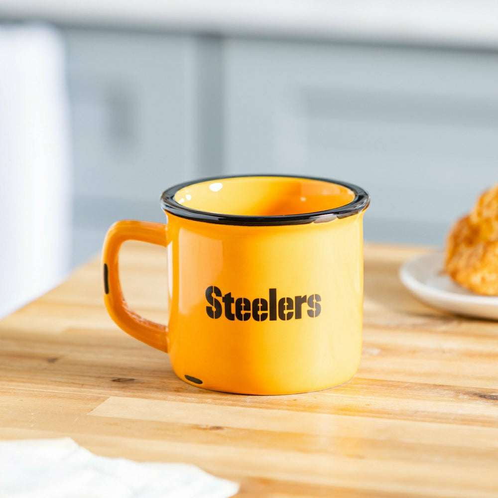 Pittsburgh Steelers Ceramic Camp Cup with Enamel Finish, 14oz, NFL