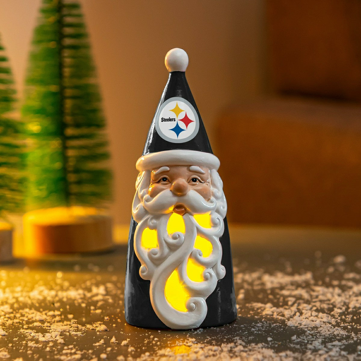 Pittsburgh Steelers Santa LED Statuary, 8", NFL, Home