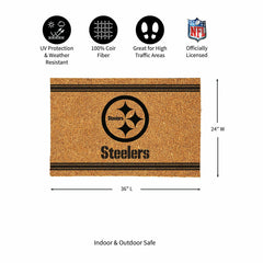 Pittsburgh Steelers Large One Color Coir Mat, 36"x24", NFL