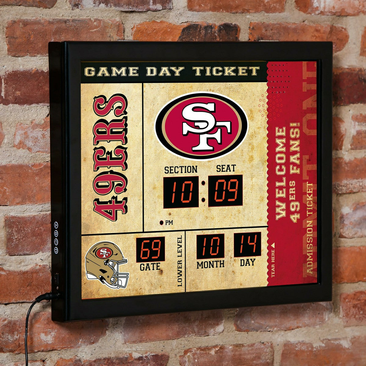 Bluetooth Scoreboard Wall Clock, San Francisco 49ers, NFL, Home
