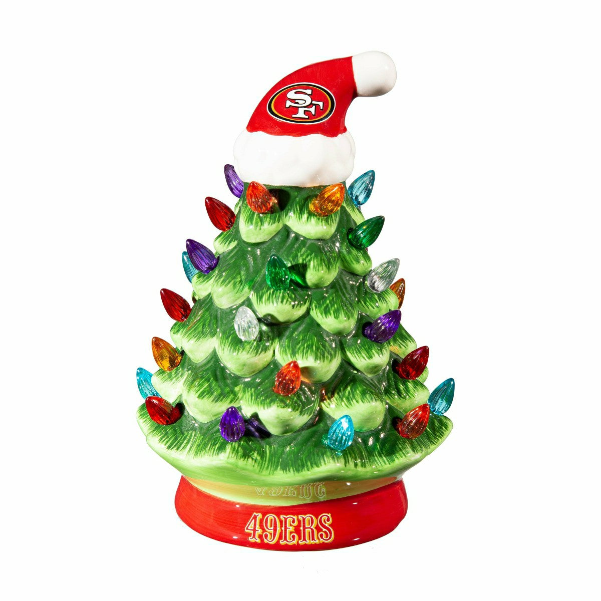 8" LED Ceramic Christmas Tree, San Francisco 49ers, NFL, Home