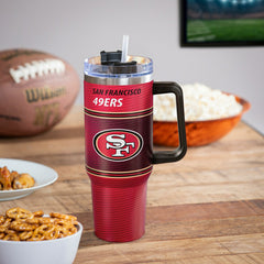 40oz Stainless Steel Canyon Cup w/ Straw, San Francisco 49ers, NFL, Home