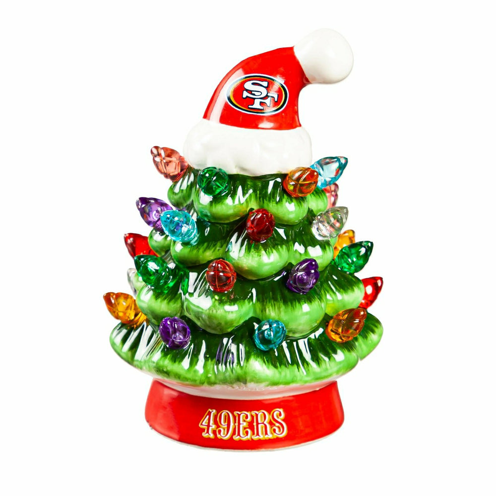 4" Mini LED Tabletop Christmas Tree, Set of 2, San Francisco 49ers, NFL, Home