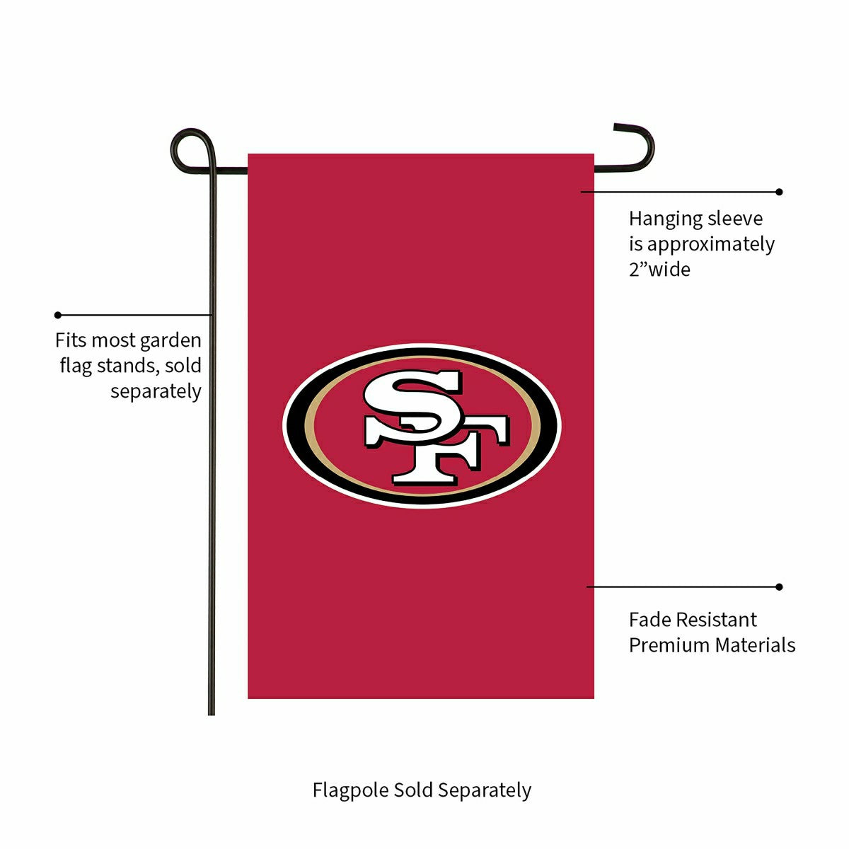Applique Flag, Gar., San Francisco 49ers, NFL, Home