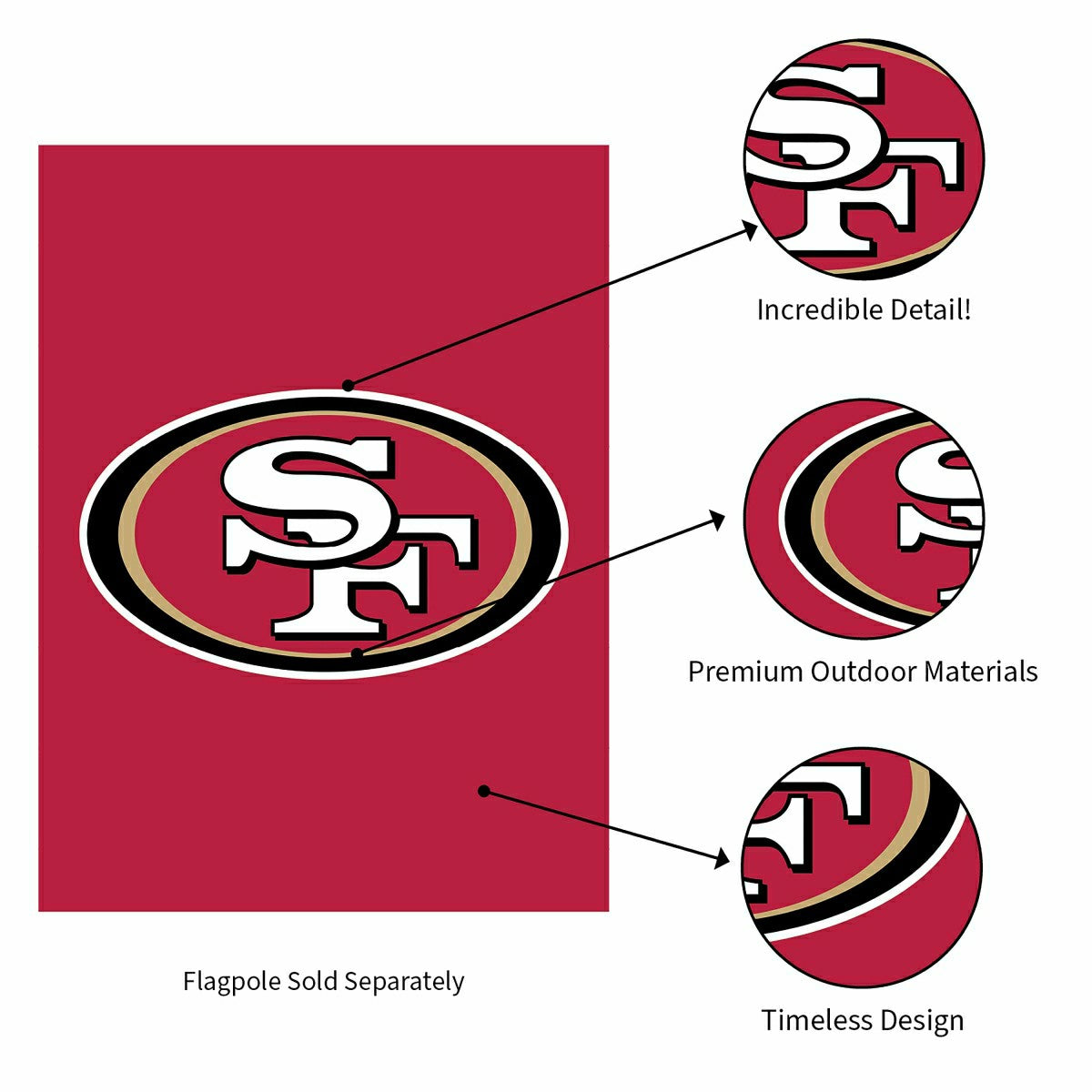 Applique Flag, Gar., San Francisco 49ers, NFL, Home