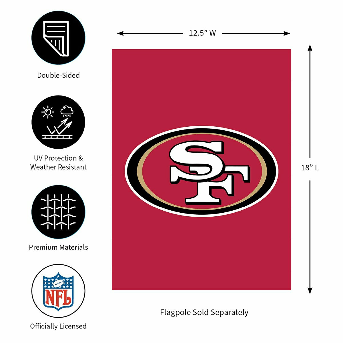 Applique Flag, Gar., San Francisco 49ers, NFL, Home