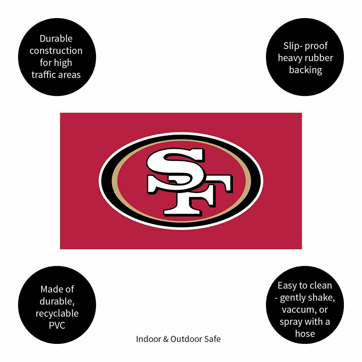 Full Color PVC Mat, 16" x 28", San Francisco 49ers, NFL