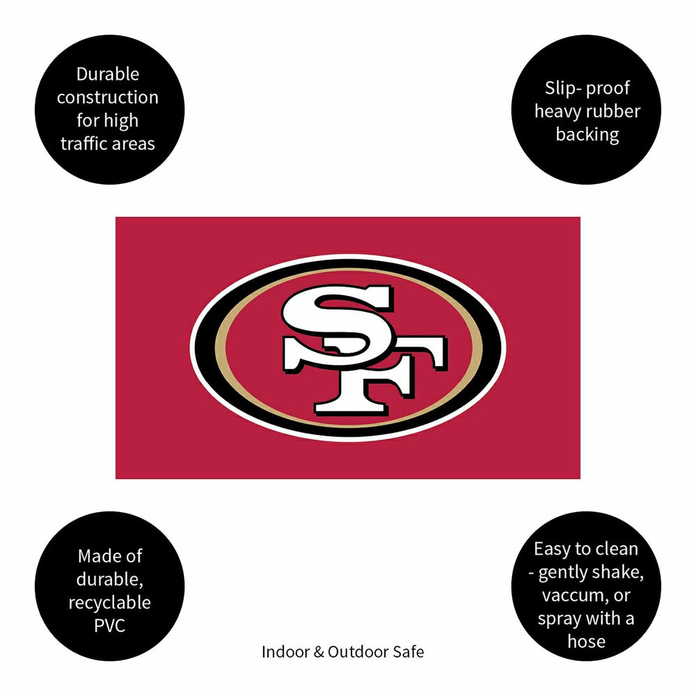 Full Color PVC Mat, 16" x 28", San Francisco 49ers, NFL