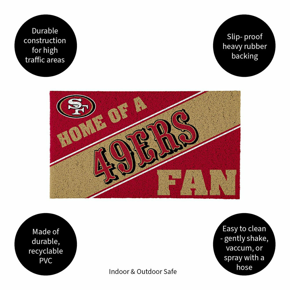 San Francisco 49ers, PVC Mat COLOR, Home of a Fan, NFL