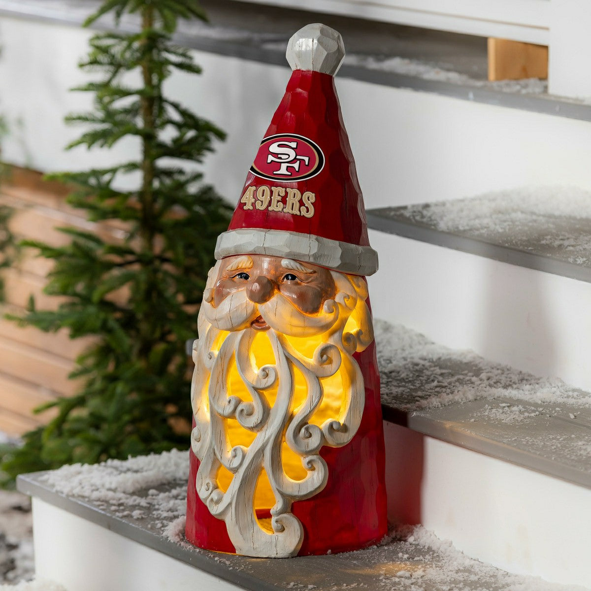 San Francisco 49ers Santa LED Statuary, 26", NFL, Home