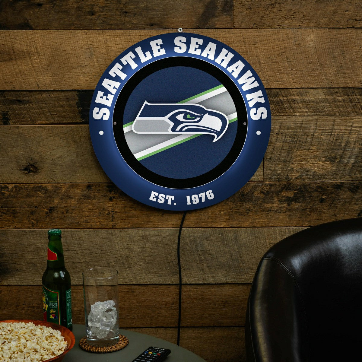 Seattle Seahawks, Metal Lite, Round, NFL