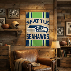 Seattle Seahawks, Canvas Wall Tapestry, Medium, 36x24, NFL, Home
