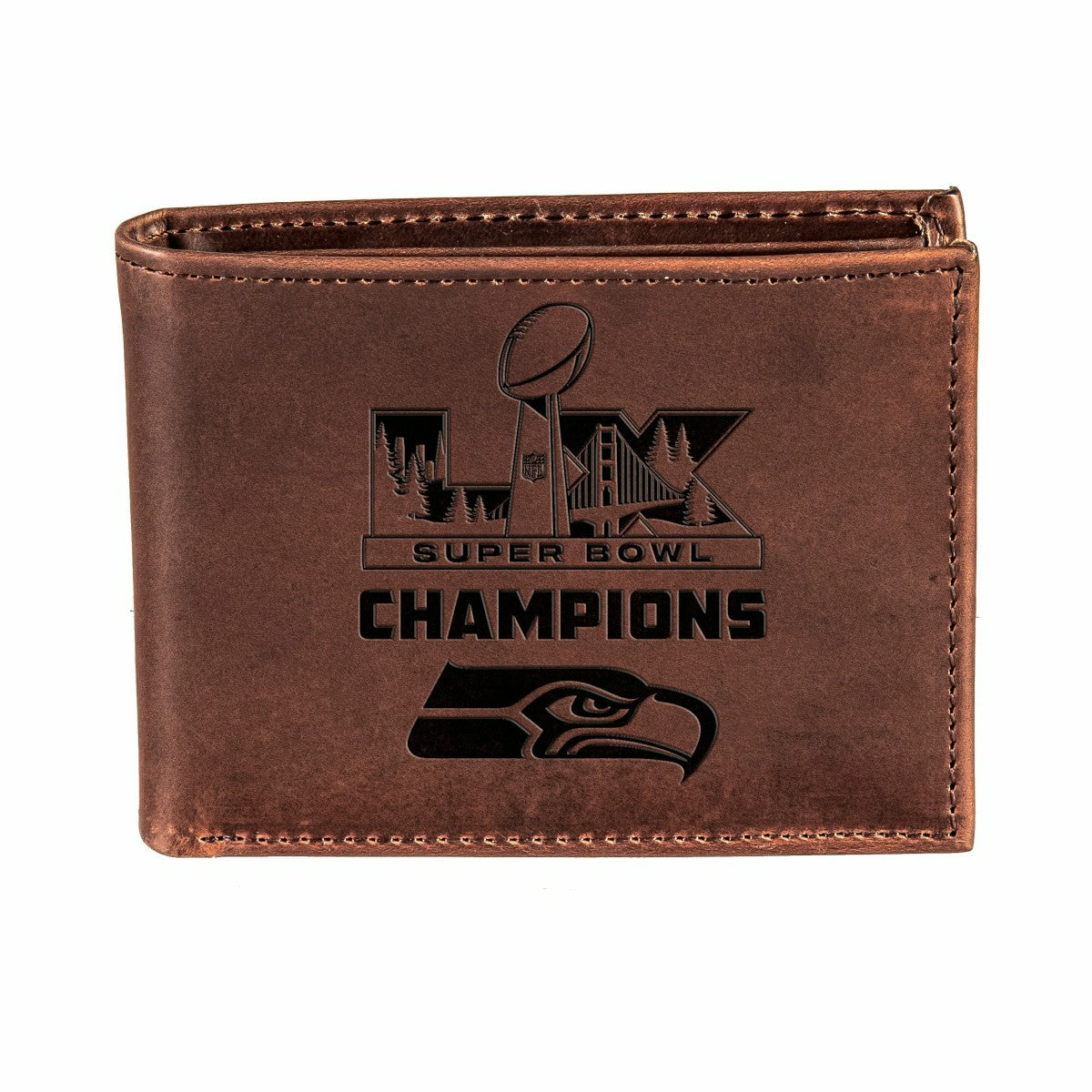 Seattle Seahawks, Super Bowl 60, Wallet, Bi-fold, Brown, NFL, Home