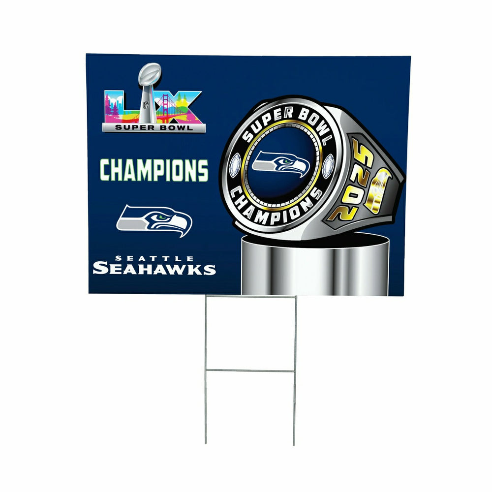 Seattle Seahawks, Super Bowl 60, Ring, Cororplast Yard Sign, NFL, Home