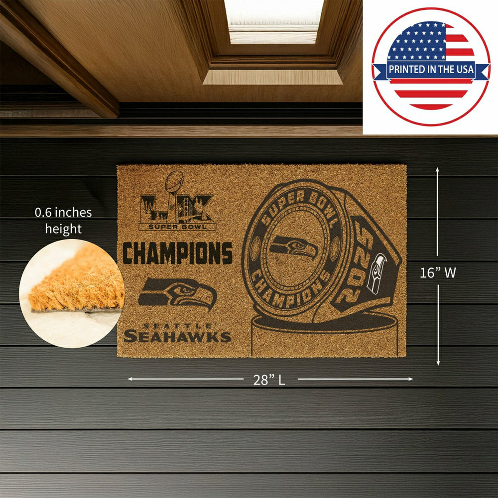 Seattle Seahawks, Super Bowl 60, Ring, Coir Mat, One Color, NFL