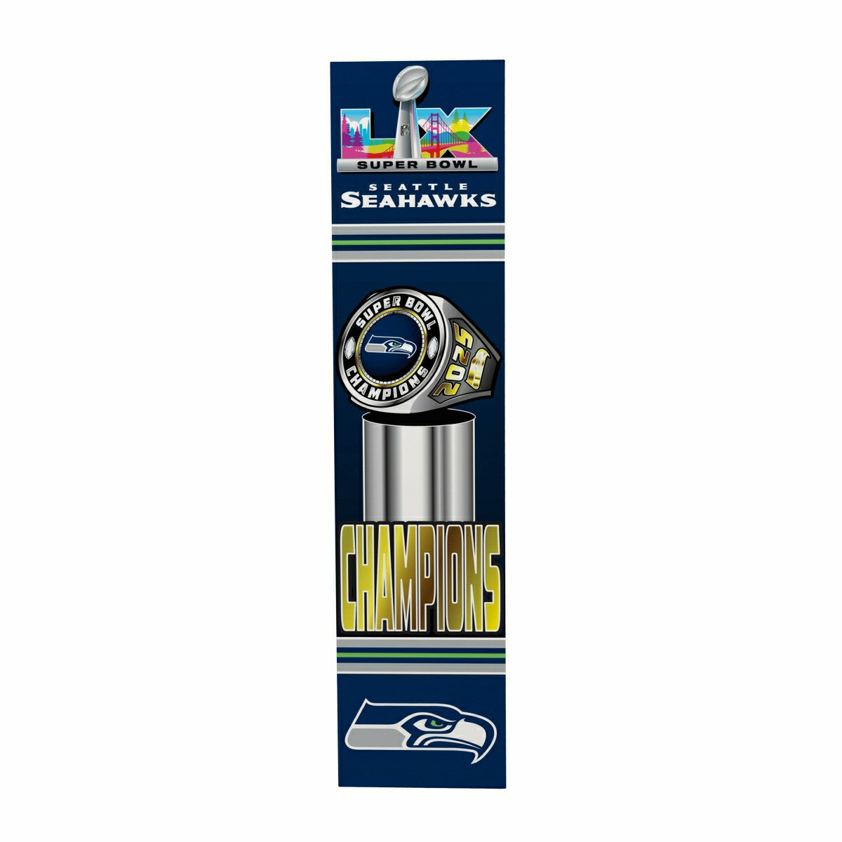 Seattle Seahawks, Super Bowl 60, Ring, Porch Leaner, 46", NFL, Home