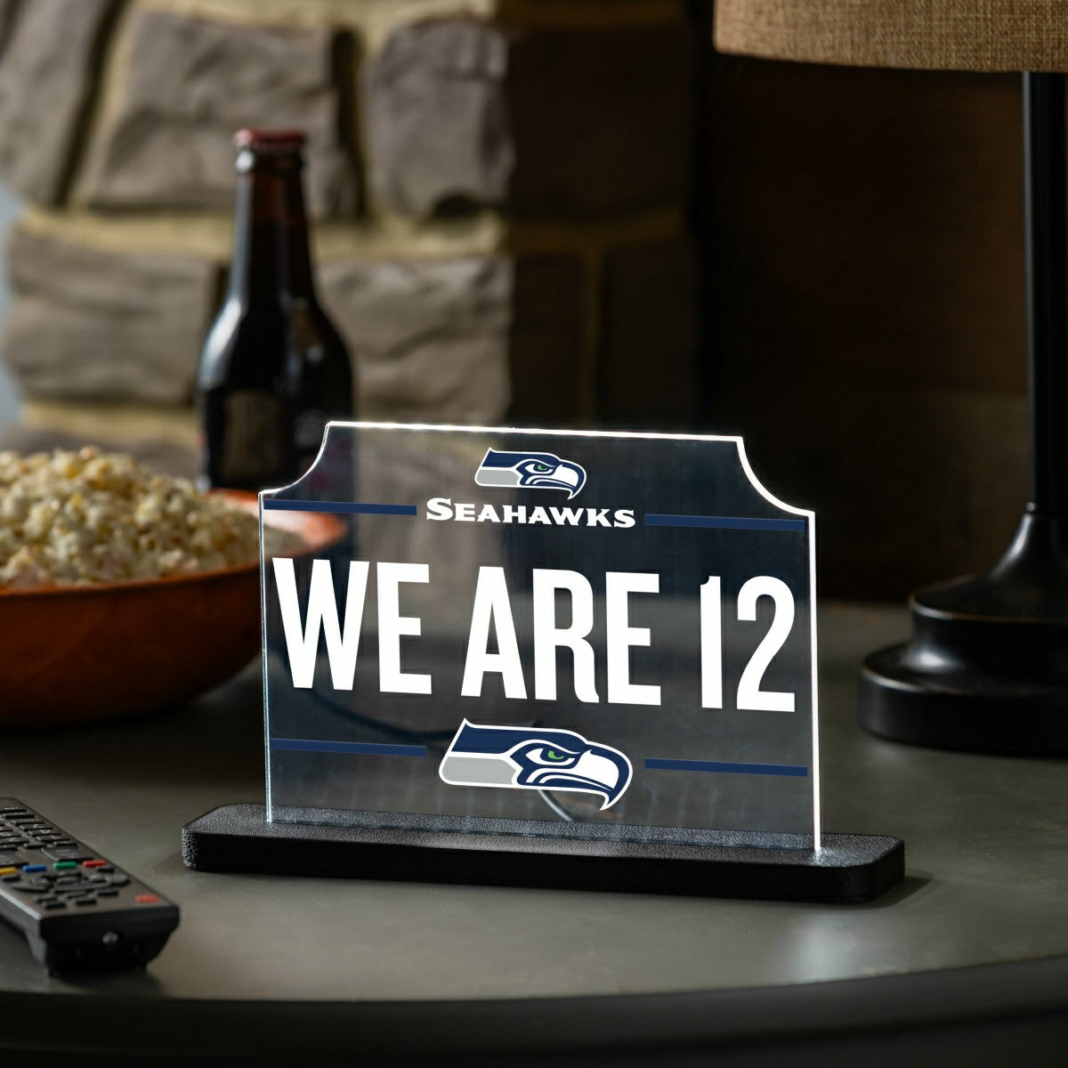 Seattle Seahawks NFL Football Rectangle Desklite LED Decor, NFL, Home