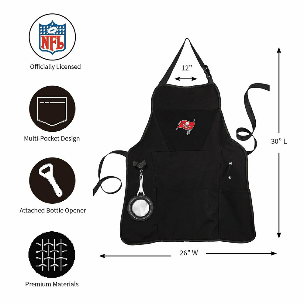 Grill Apron, Black, Tampa Bay Buccaneers, NFL, Home