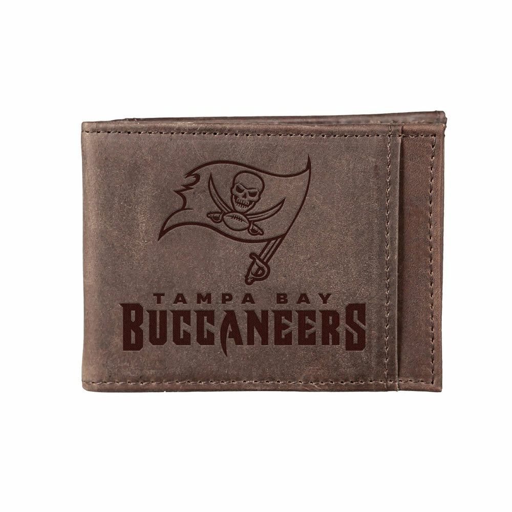 Front Pocket Wallet w/ RFID Blocking, Tampa Bay Buccaneers, Brown, NFL, Home