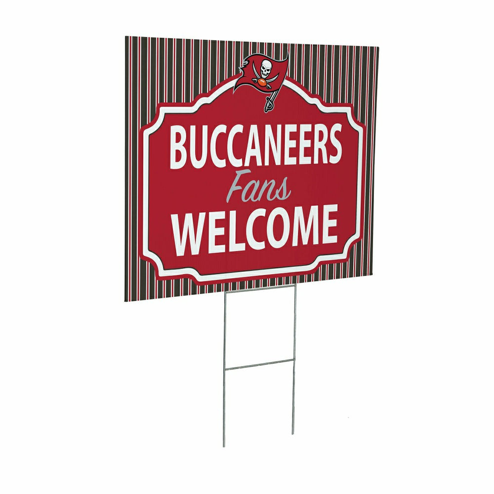 Tampa Bay Buccaneers Coroplast Yard Sign, "Fans Welcome", NFL, Home