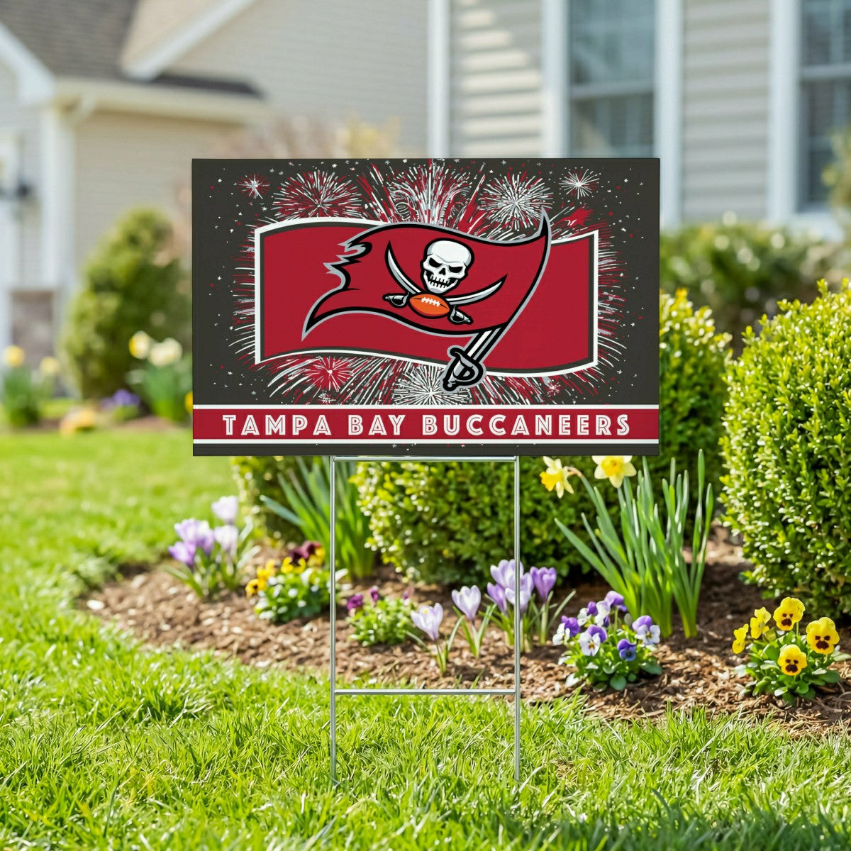 Tampa Bay Buccaneers Yard Sign, Patriotic, NFL, Home