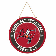 Tampa Bay Buccaneers Round Door Décor with Hanging Rope, 18x18, NFL, Home