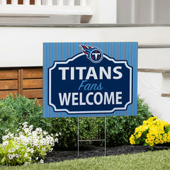 Tennessee Titans Coroplast Yard Sign, "Fans Welcome", NFL, Home