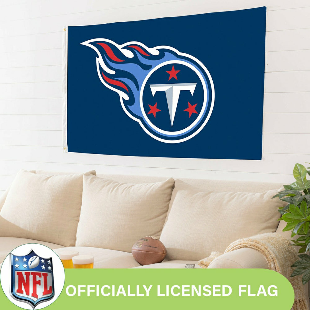 Tennessee Titans Single Sided Flag w/ 2 Grommets, 3'x5', NFL, Home